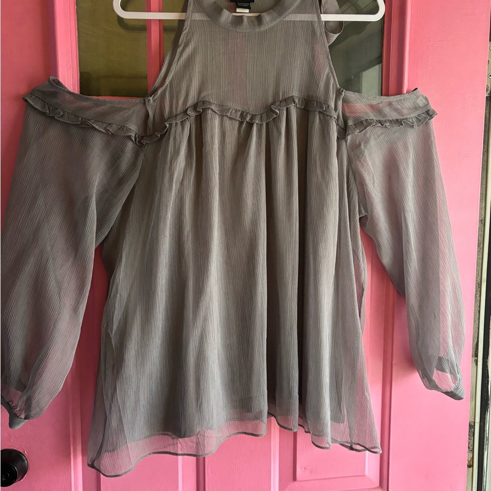 Torrid Elegant Gray Women's Cold Shoulder Top